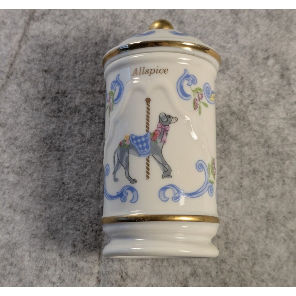 The Spice Carousel Lenox Vintage 1993 Fine Porcelain Allspice w/ 24k Gold Trim